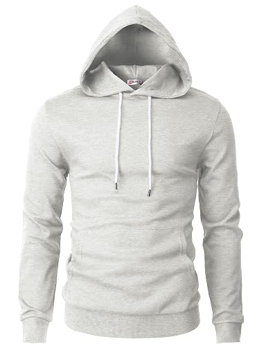 H2H Men's Pullover Hoodie Lightweight Long Sleeve with Kangaroo Pocket