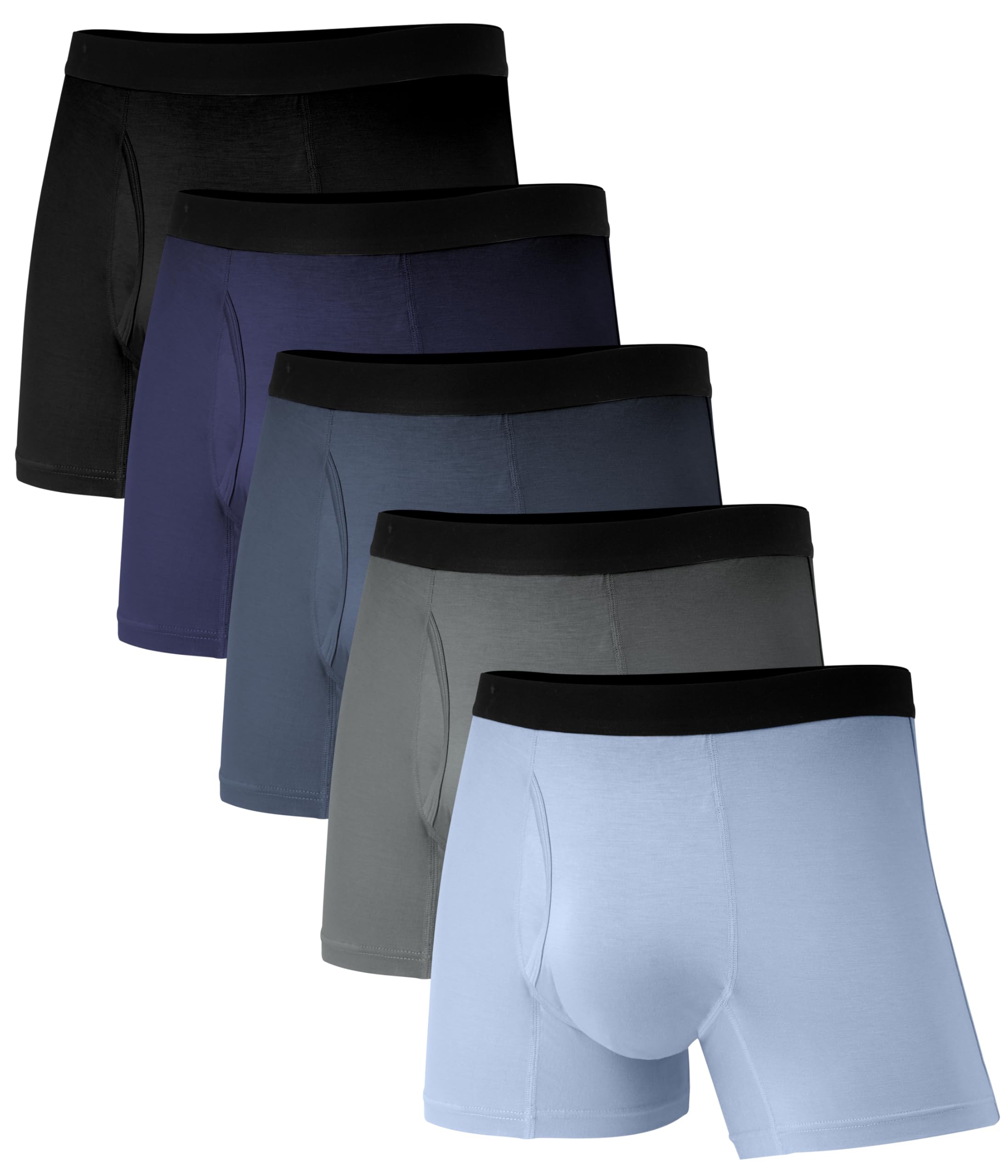 SUNCHIRI Incontinence Underwear for Men, 50ml Reusable Washable Leak-proof Absorbent Boxer Briefs with Fly, 5 Pack