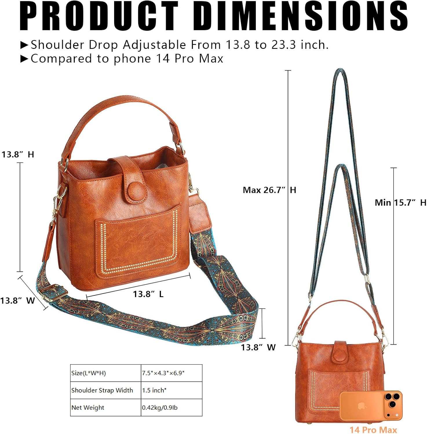 Women's Small PU Leather Crossbody Bags,Travel Purses Shoulder Handbags with Front Pocket Black