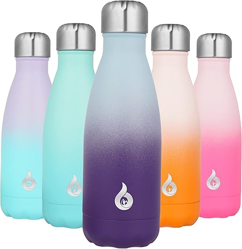 Miniatura 83 de BJPKPK Botella de agua aislada de 12 onzas pequeñas de acero inoxidable, reutilizable, de metal, térmica, mantiene el frío y el calor, color morado