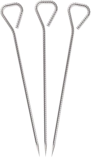 Sharp - Estacas de acero galvanizadas resistentes de 12 pulgadas para tienda, para arena, campamento, boda, montañas