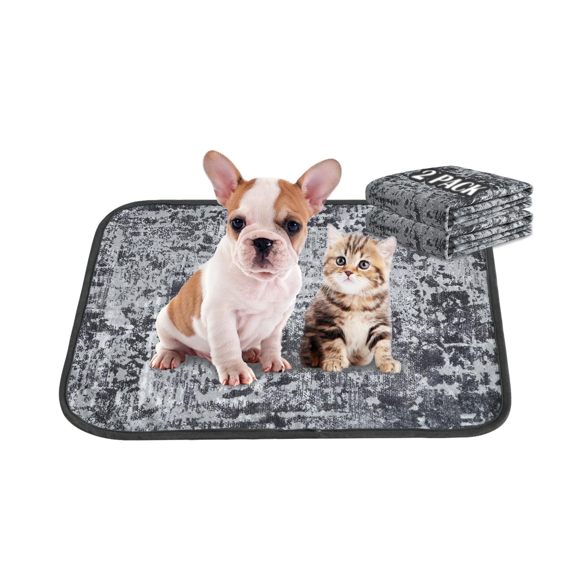 Qeils Washable Pee Pads for Dogs, Reusable Puppy Pads 18"x 24" 2 Pack