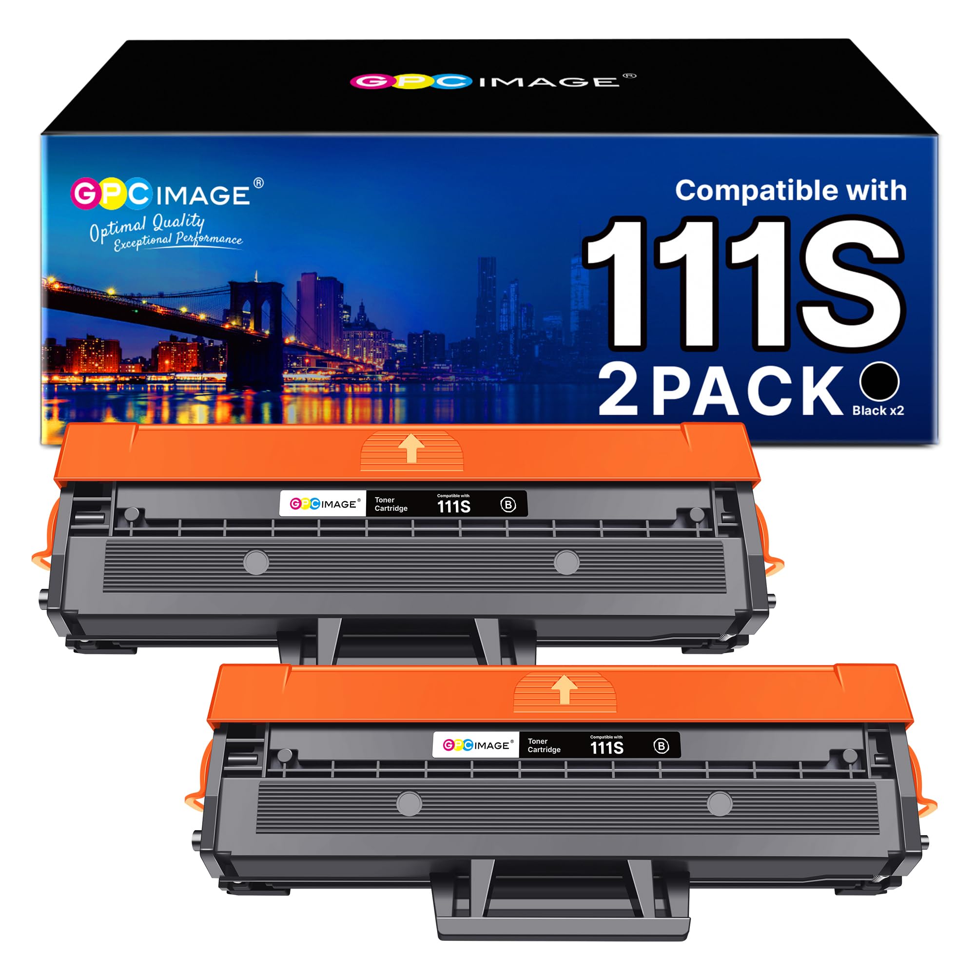 GPC Image MLT-D111S Toner Compatibili per Samsung D111S 111S 111L per Xpress SL M2070 M2026W M2070W M2020W M2020 M2022 M2022W M2026 M2070F M2070FW (Nero, 2-Pack)