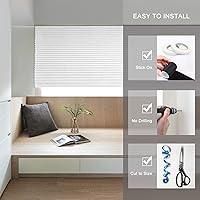 Vista 5 de Persianas temporales inalámbricas sin taladro, persianas de papel para ventanas, autoadhesivas, sin herramientas, color blanco, mini clip