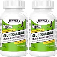 Vista 7 de DEVA Glucosamina vegana MSM y condroitina + cúrcuma, CMO, boswellia, ácido hialurónico y más, fórmula mejorada no animal, 90 tabletas