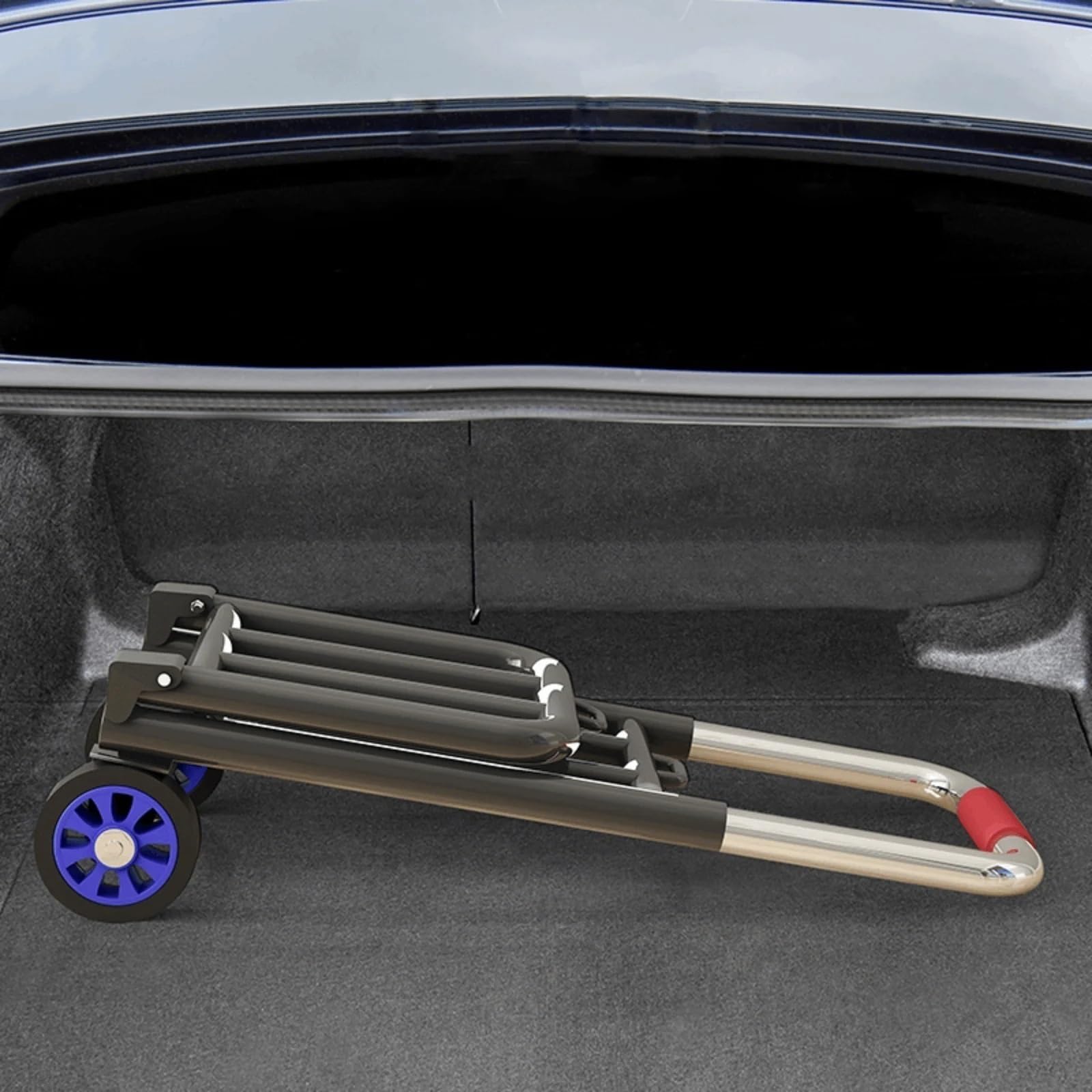 Gepäcktrolley, Mehrzweck-Handkarre mit 3 elastischen Seilen, verstellbar, zusammenklappbar, 70 kg, for Reisen im Freien, Lebensmitteltransport