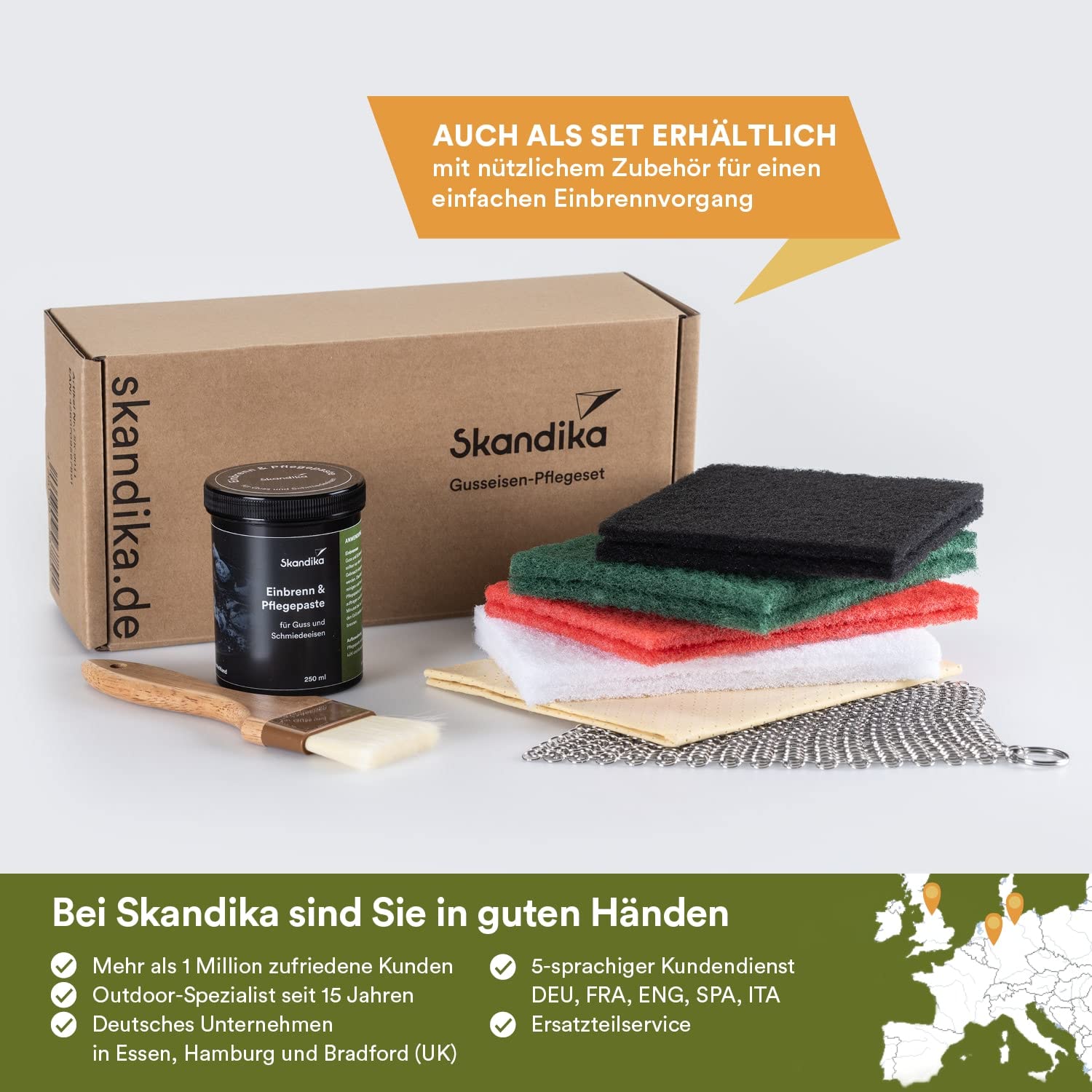 Skandika Dutch Oven pâte de culottage et d'entretien 250 ml pour cocotte en fonte