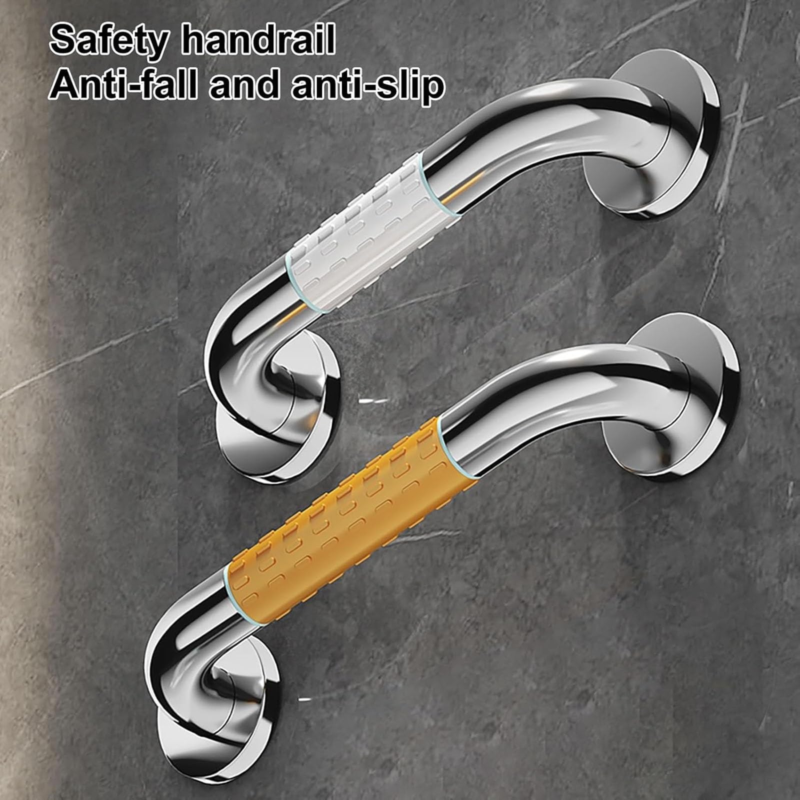 Maniglia di sicurezza antiscivolo in acciaio inox per vasca da bagno e doccia, ideale per anziani e disabili, per maggiore equilibrio e prevenzione degli infortuni (bianco)