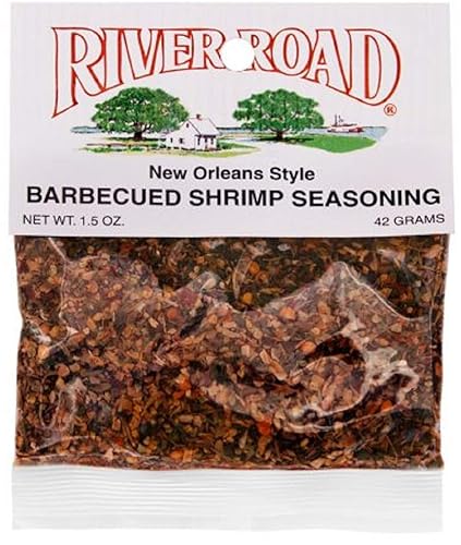 River Road Condimento para camarones a la barbacoa estilo New Orleans, bolsa de 1.5 onzas (temporadas de hasta 3 libras de camarones)