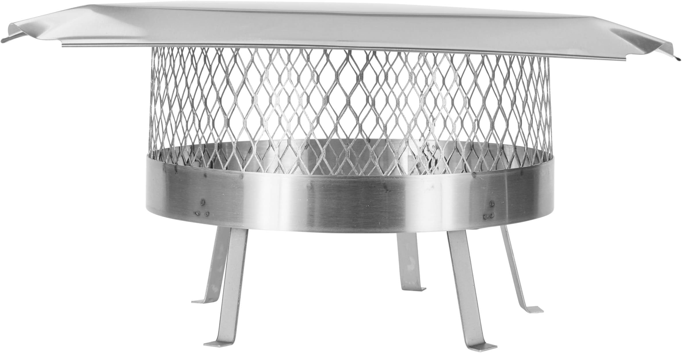 Draft King SS818U Round Slip In Stainless Steel Single Flue Chimney Cap with Legs Welded onto the Cap, 18" Diameter
