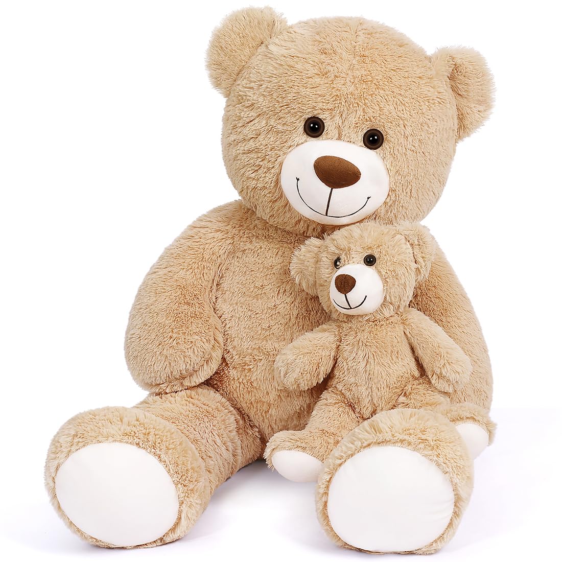 Orsacchiotto gigante animali di peluche 100 cm, grande orso di peluche madre con bambino, orsacchiotto gigante per bambini, fidanzata della festa della mamma, San Valentino (marrone chiaro)