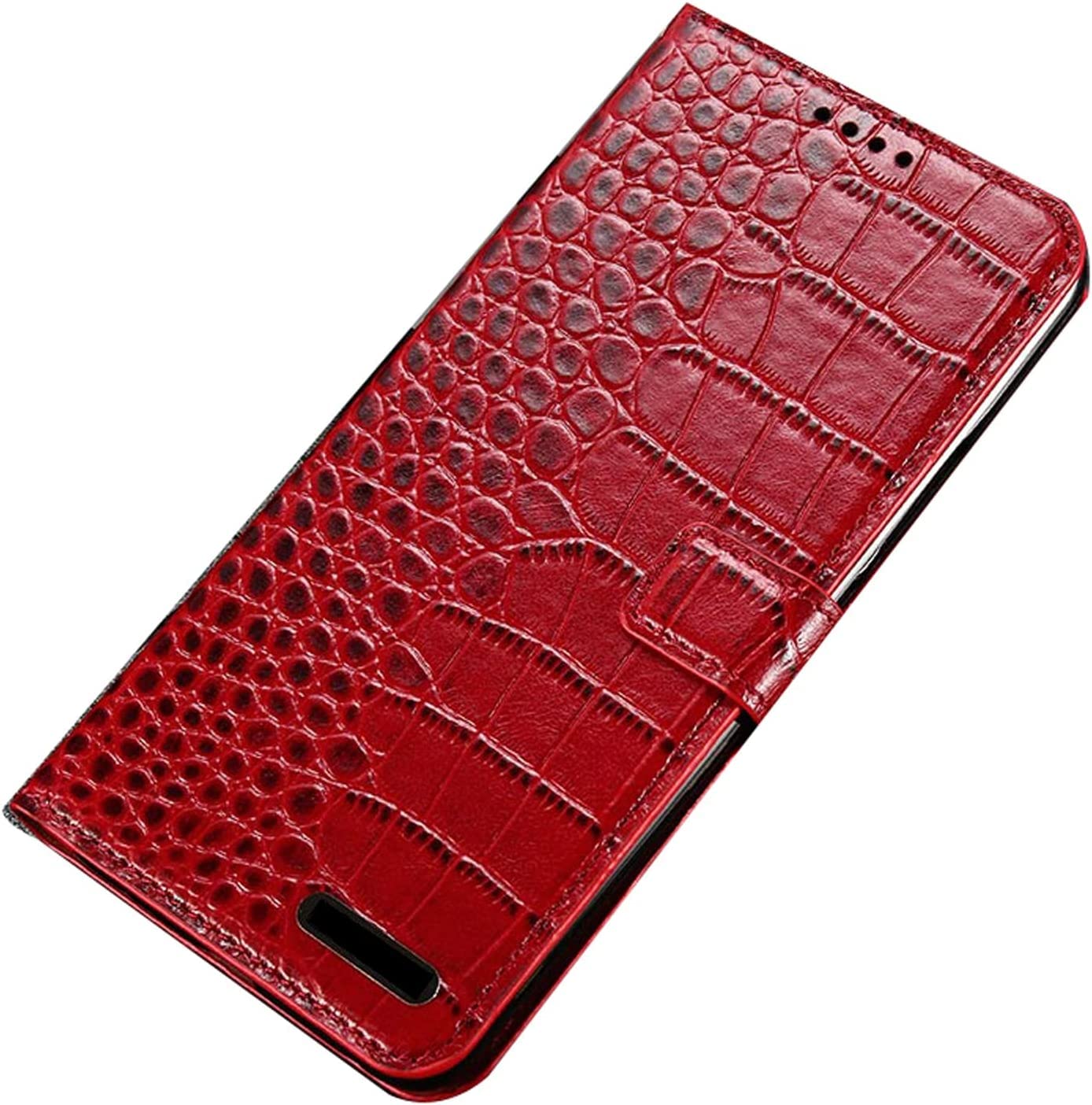 Funda de piel para iPhone 14 Pro EKESA, un protector elegante con tapa y correa en rojo 8
