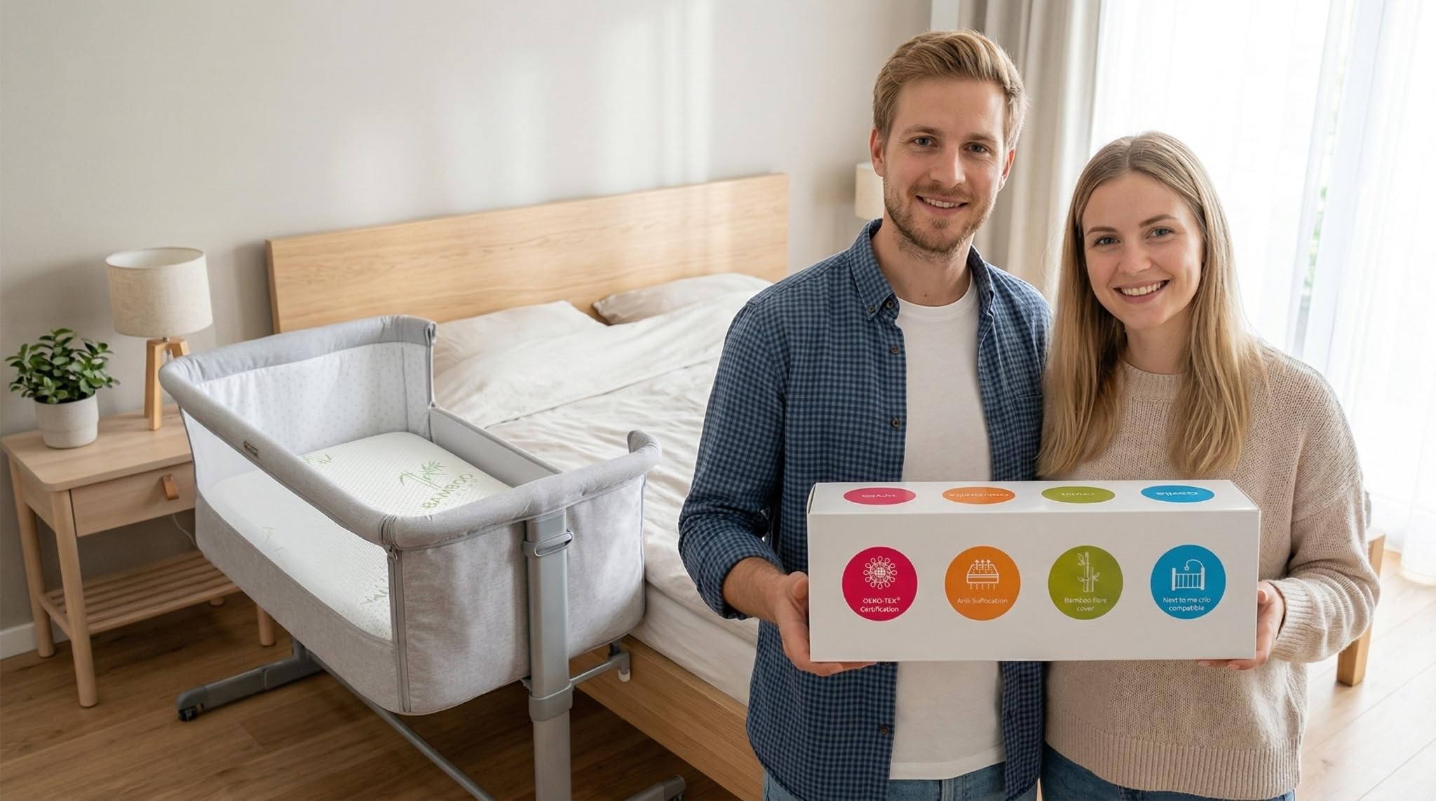 GOYSILA Babymatratze 83x50x7 cm Beistellbett Matratze Atmungsaktiv Anti Erstickung Kompatibel mit Chicco Next2Me Magic Lullago Kinderkraft UNO Cam Cullami Hauck Babybett Oeko-Tex Zertifiziert