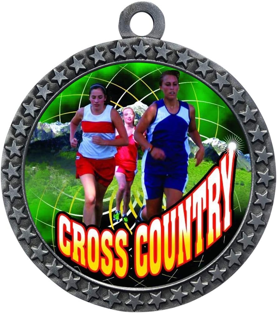 Express Medals Various Styles 1 to 50 Pack of Silver Cross Country Medals Trophy Award with Neck Ribbon Medal Trophies Gift Prize X Runner Running Race Event