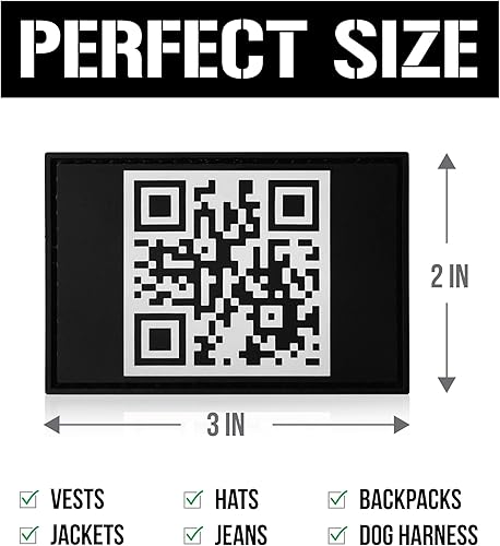 Miniatura 6 de Rick Roll - Parche de moral tejido, meme de código QR, accesorios tácticos para mochilas, parches de moral militar (QR - tejido cuadrado)
