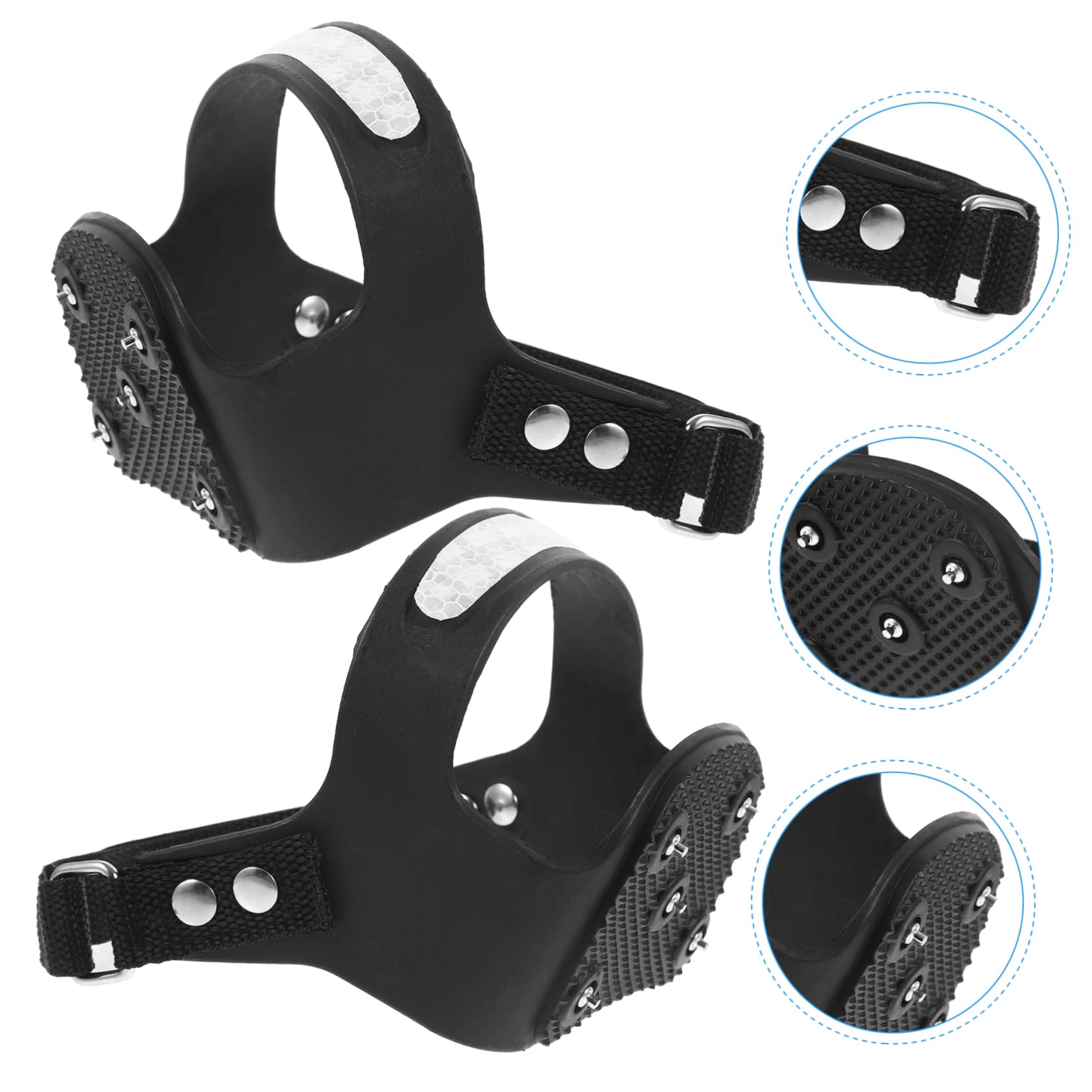 Holibanna ramponi per tacchetti da ghiaccio climbing rampicante impugnature per stivali ramponi da arrampicata le scarpe proteggono i ramponi tacchetti scarpe manopole 5 denti Black