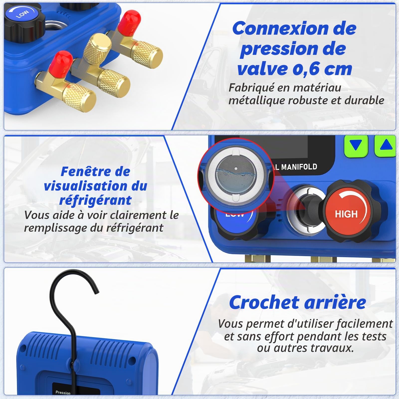 MRCARTOOL Outil de montage de réfrigérant L205 Distributeur numérique pour climatisation avec affichage de 92 réfrigérants HVAC R134A R32 R410A R11 R12 R422 R600