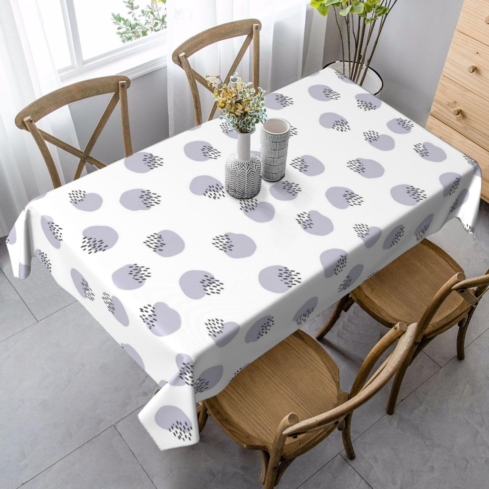 Nappe imprimé vache violet 137x183 durable et protectrice pour restaurant