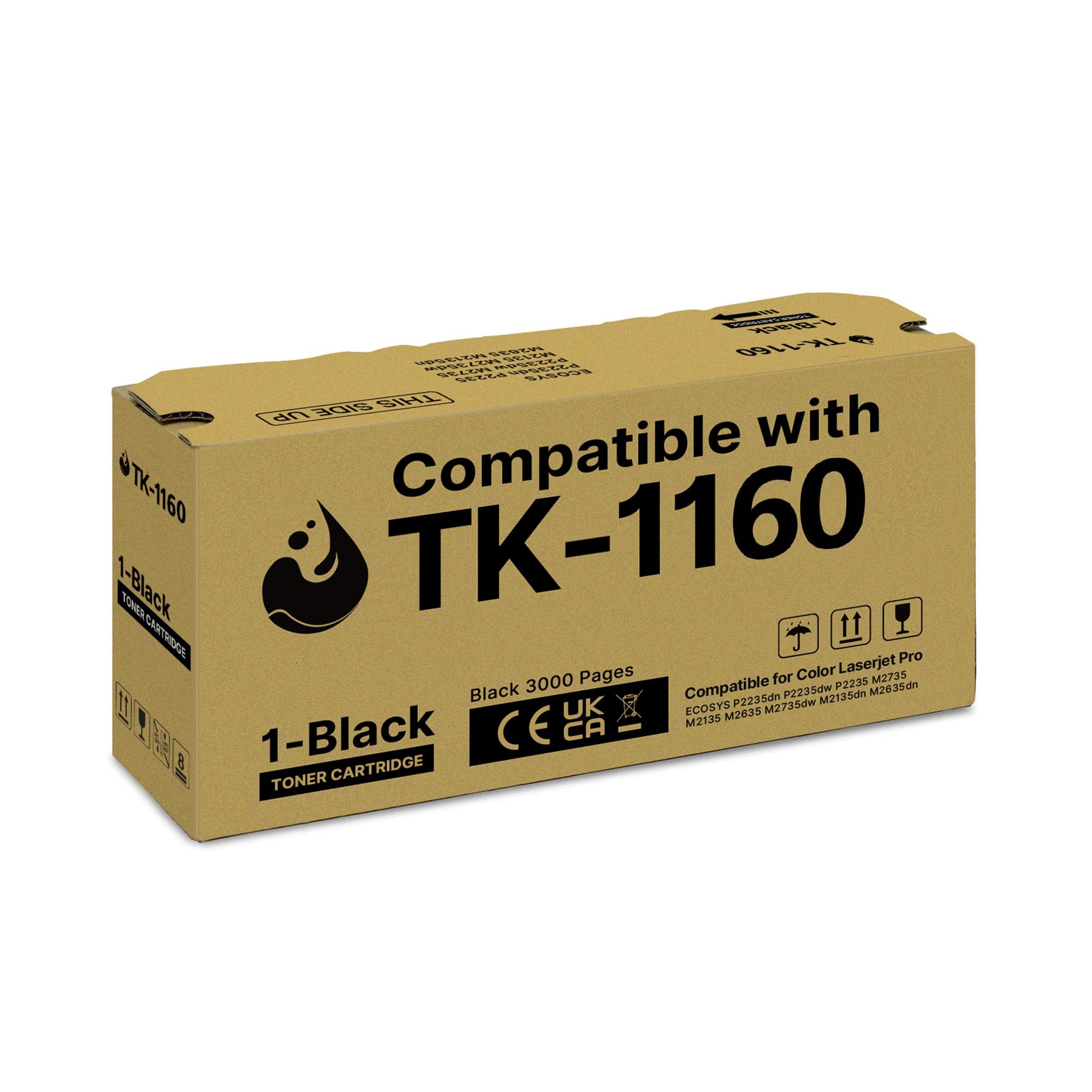 ECHALLENGE TK-1160 Toner kompatibel mit Kyocera TK-1160 Toner-Kartusche Schwarz 1T02R90NL0 Kompatibel für ECOSYS P2040DN ECOSYS P2040DW ECOSY P2050DN