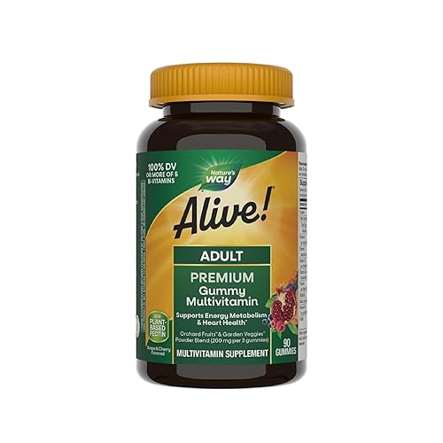 Nature's Way Alive! Adult Premium Multivitamin Gummy, Full B-Vitamin Complex, Supports Energy Metabolism & Heart Health*, 90 Gummies (Packaging May