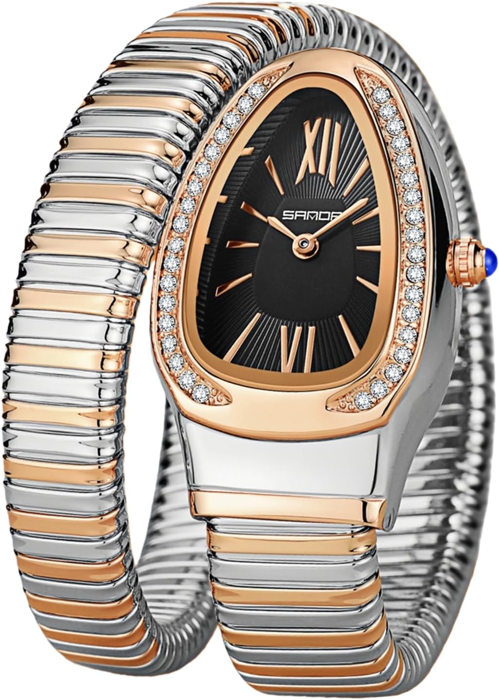 Gosasa Snake Bracelet Watch for Women, Elegant Bangle Wrist Watch with Flexible Wrap Strap Design, Fashion Jewelry Style Quartz Watch, Adjustable Cuff Watch for Dress & Gift - Image 6