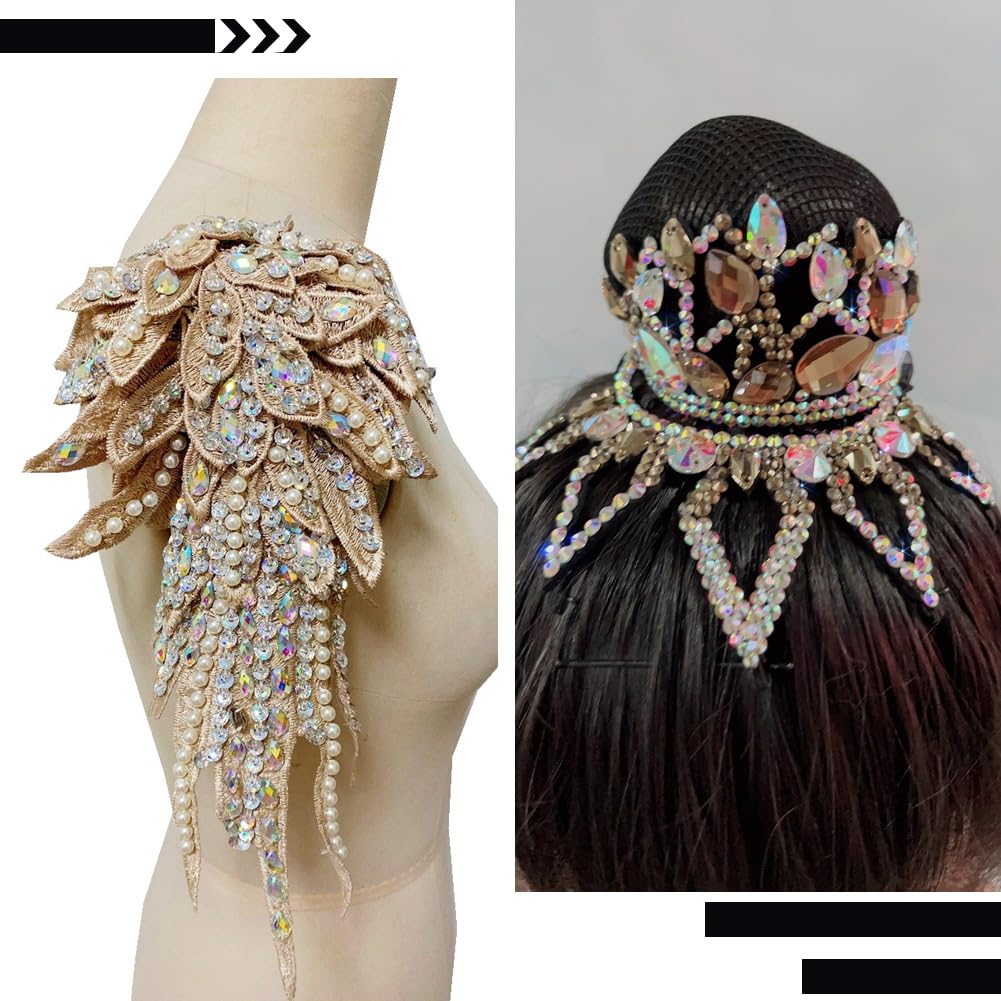 GORGECRAFT 90 Pièce 3 Tailles Strass à Coudre à Dos Plat 8/10