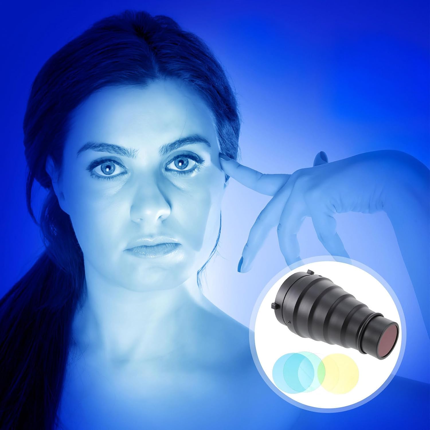 Flash Flashlight Conical Tube Plastic Honeycomb Filter Set