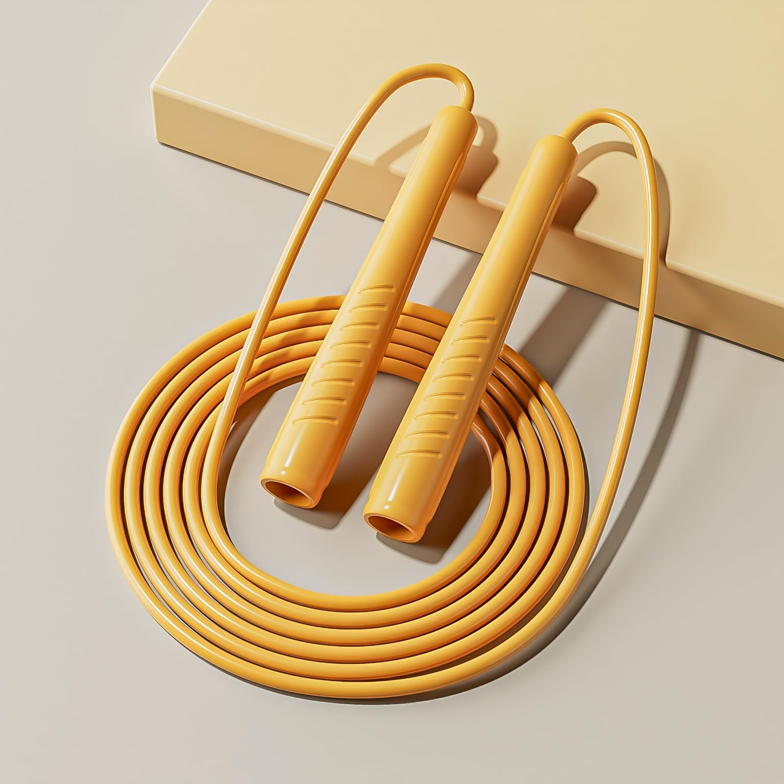 Jump Ropes Kids, Adjustable Children Jump Rope with ABS Handles and PVC Rope for Child Student Toddler (Yellow)