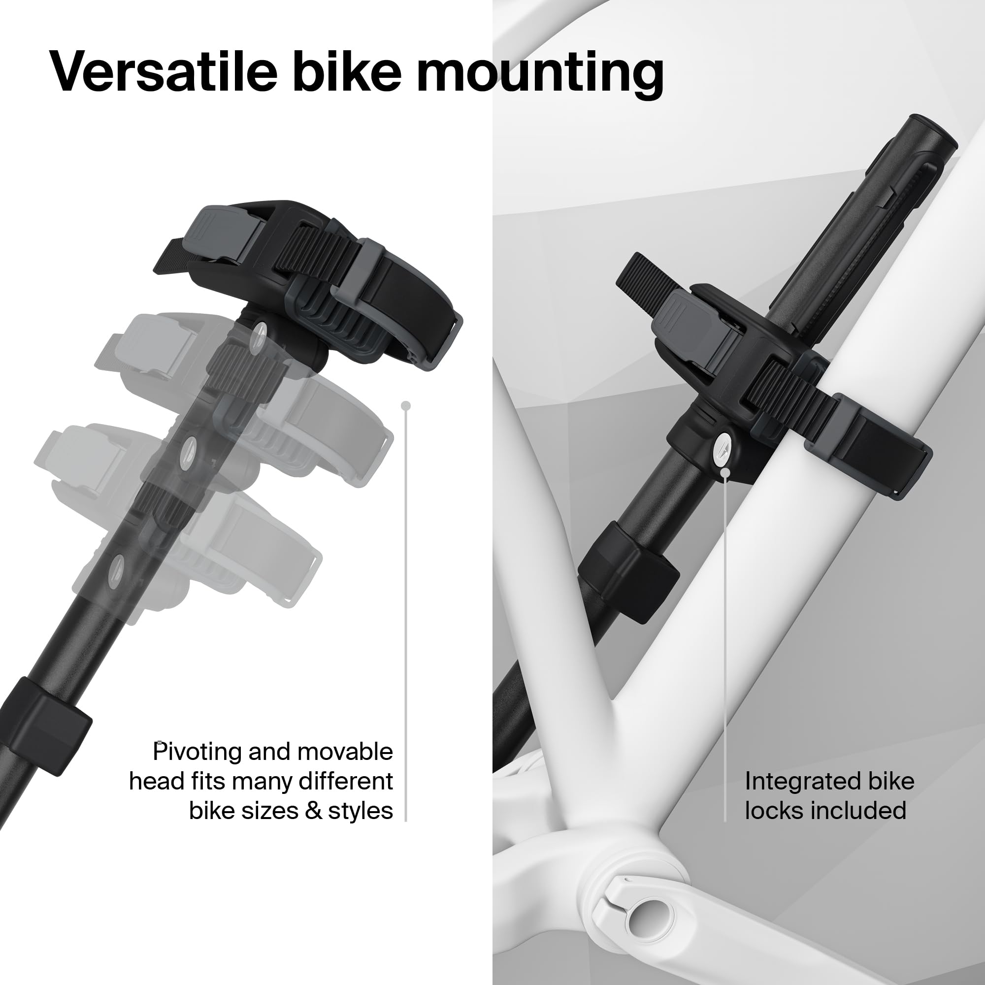 Thule Outpace Fahrradträger für 2 Fahrräder, kompakt und leicht, zusammenklappbares Design, passend für die meisten Fahrradstile, 50 kg Kapazität, 25 kg pro Fahrrad, kompatibel mit 5,1 cm Kupplungen