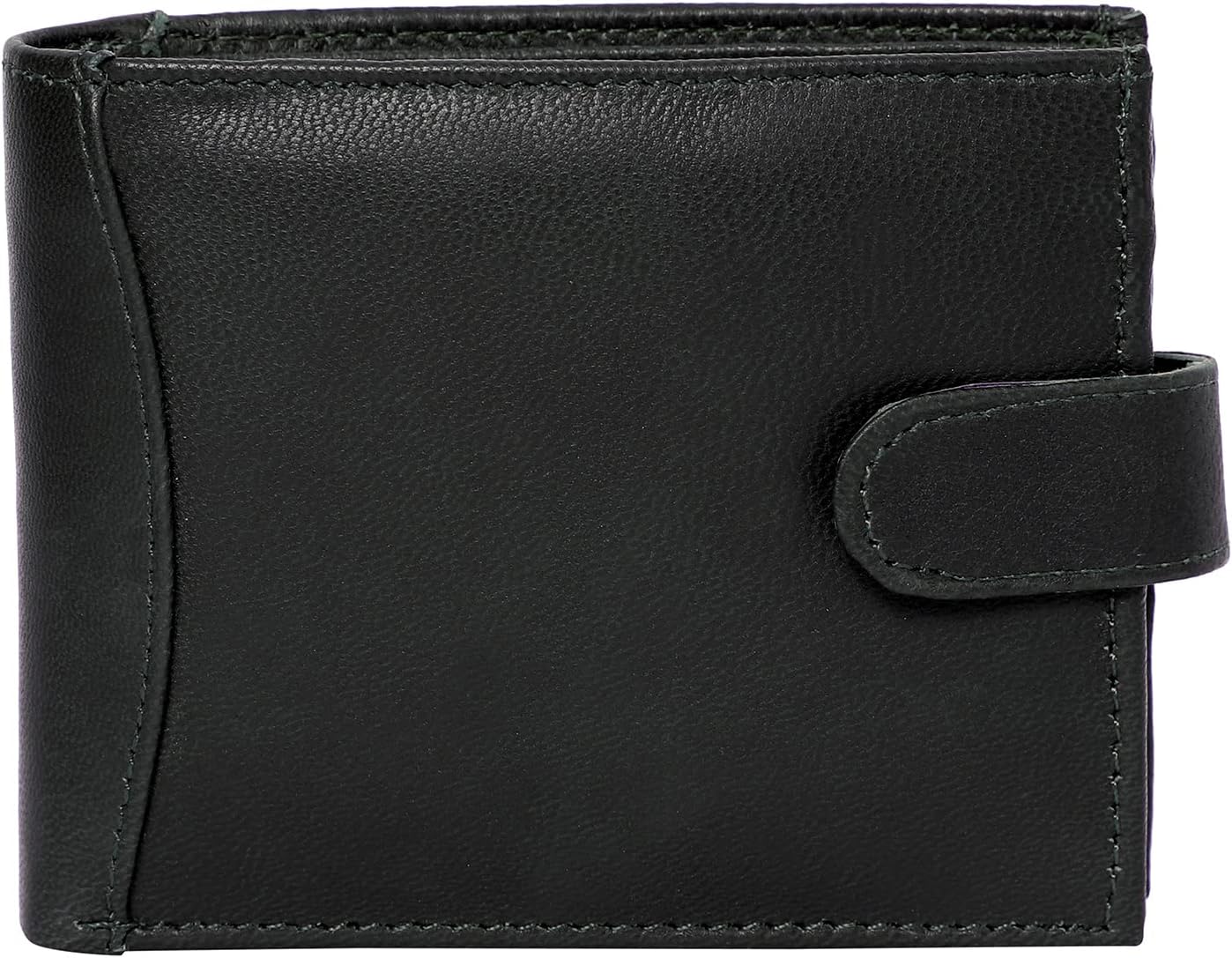 Mens RFID Blocking Safe Wallet | Soft Leather Tri Fold Wallet | Card Slots Id Window and Coin Pocket #340 (Black)