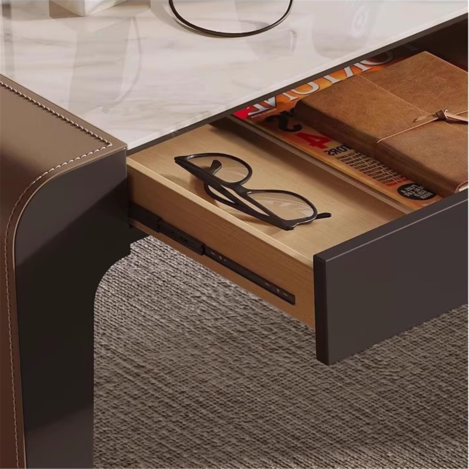 Acrittura Scrivania da ufficio moderna e minimalista con cassetti(L)