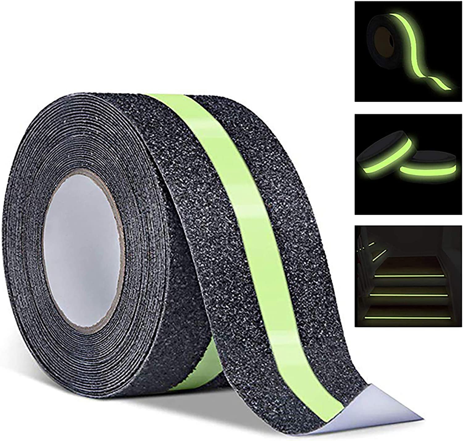 BETLEX Anti Slip Traction Tape with Glow in Dark Green Stripe, 2 Inch x 16.40 Feet - Best Grip, Abrasive Adhesive for Stairs, Tread Step, Indoor and Outdoor, Black & Green (B0BHKRLZKZ) Amazon Price History, Amazon Price Tracker