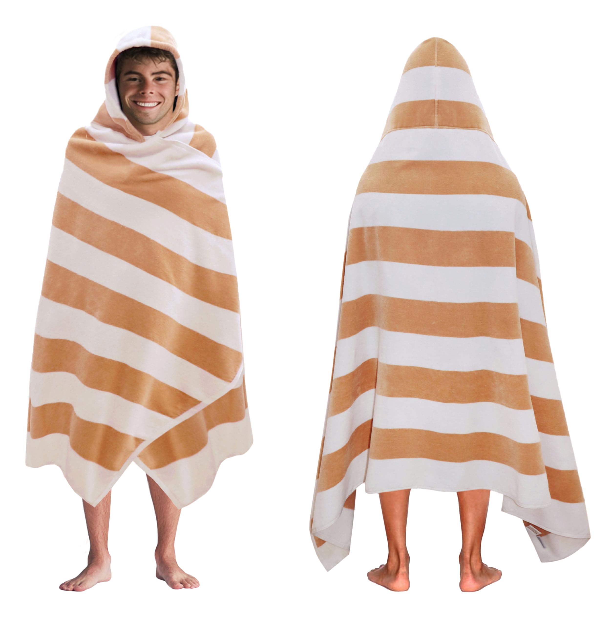 COTTON CRAFT Strandtuch mit Kapuze, Übergröße, XXL, 35 x 84 cm, Handtuch mit Kapuze für Erwachsene, The Big Kahuna 2,1 m Stranddecke, Handtuch – Big & Tall Soft 100% Baumwolle Velours – Pool Bath Wrap