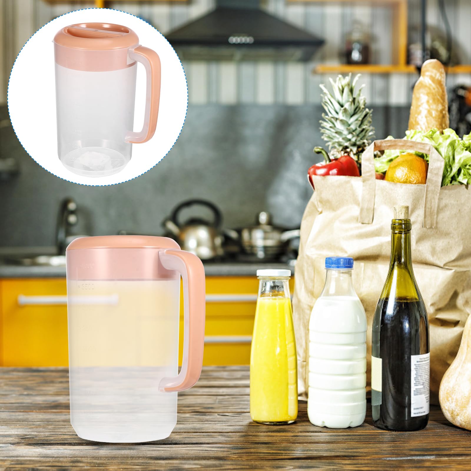 UPKOCH 4L Granesse en Plastique Transparent Grand avec Couvercle de 4 L Pichet à Eau en Plastique avec Couvercle Et Poignée Pichet de Boissons Plaque en Plastique avec Couvercle Et Pichet à Eau