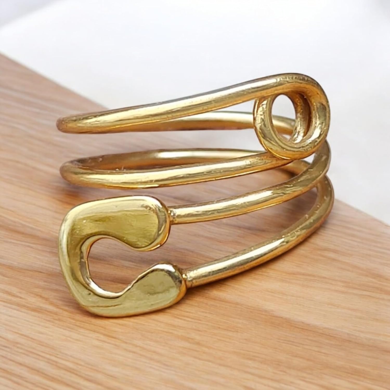 Safety Pin Ring for Women Girls 925 Sterling Silver Statement Adjustable Stackable Paper Clip Open Band Safety Pin Toe Knuckle Eternity Rings Fashion Dainty Cute Mother's Day