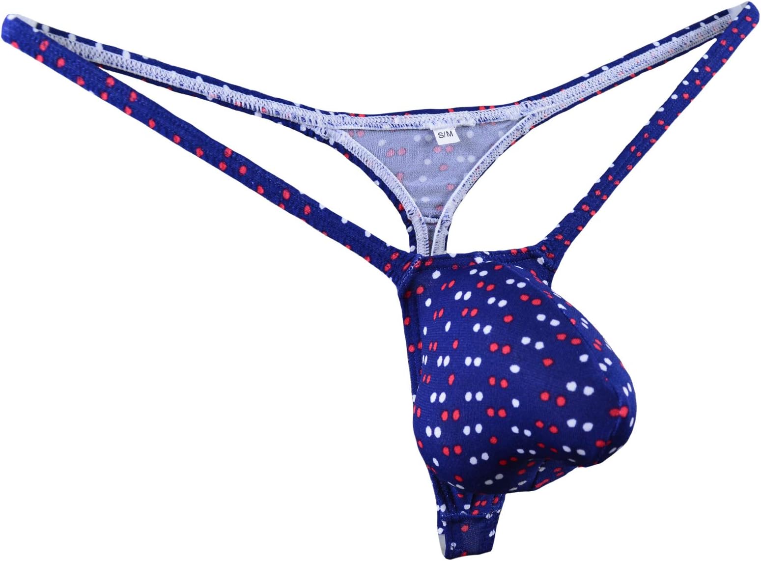 WOSESE Mens Bulge Pouch G-String Thongs Underwear Color Dots WSS86