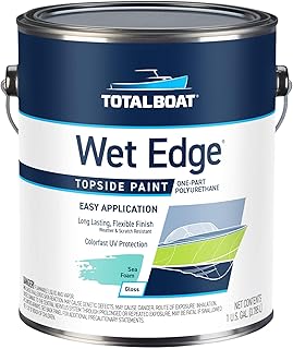 TotalBoat Wet Edge Topside Marine Paint Premium Polyurethane Coating for Boats, RVs, Exterior Trim, Fiberglass, Metal, and Wood (Sea Foam, Gallon)