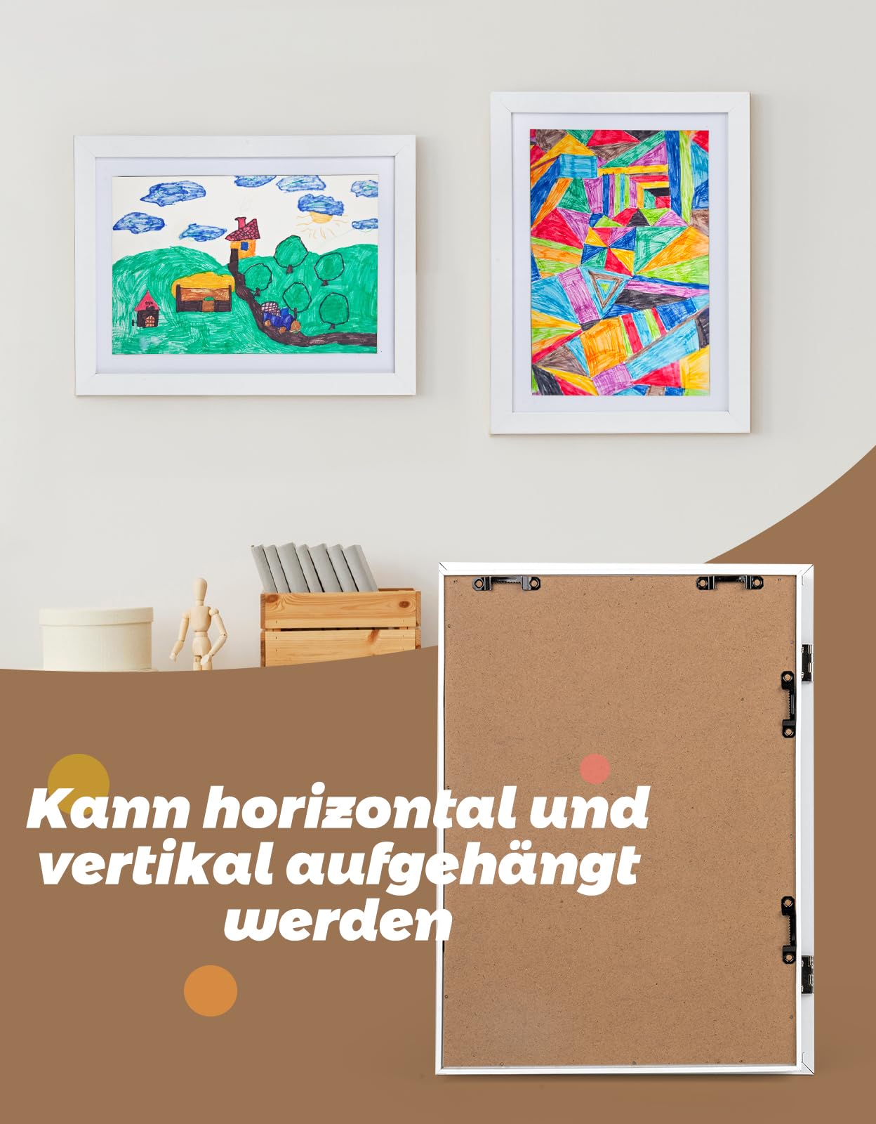 Gemtte Fotolijst A4 kindertekeningen, kunstlijst vooropening, vulbare fotolijst voor meerdere foto's, kinderfotolijst, openklapbaar, voor kunstprojecten, school, thuis (wit Gemtte Fotolijst A4 kindertekeningen, kunstlijst vooropening, vulbare fotolijst voor meerdere foto's, kinderfotolijst, openklapbaar, voor kunstprojecten, school, thuis (wit