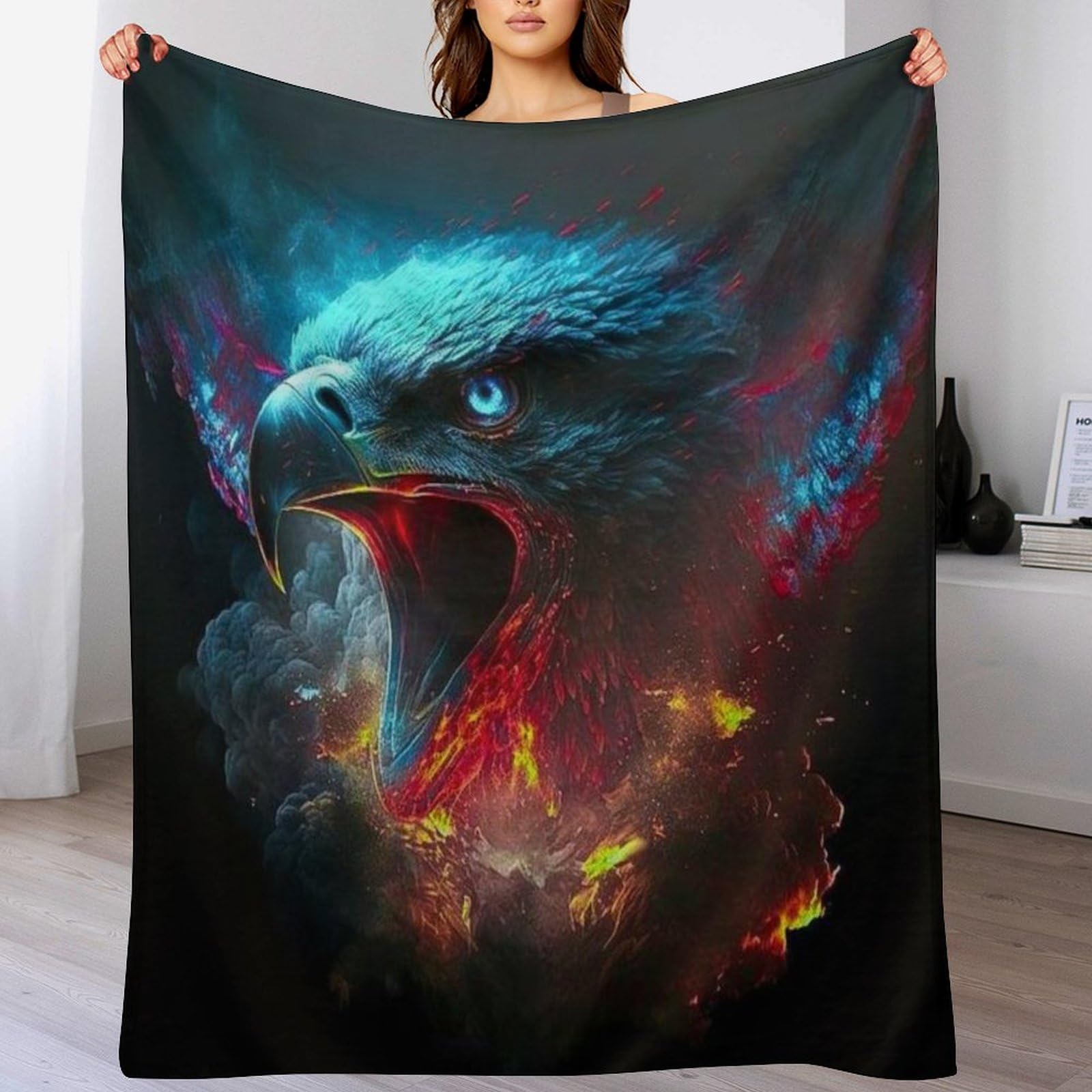 Couverture polaire flannel aigle pour ne plus avoir froid sur le lit