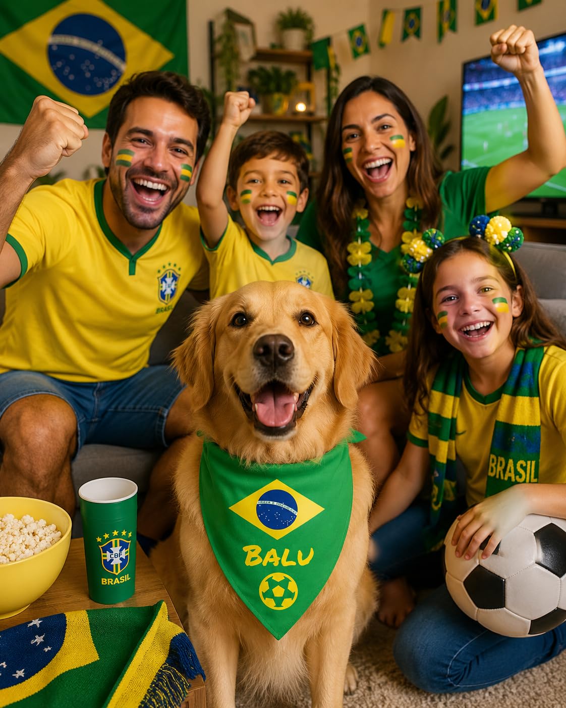 Bandana Personalizzata per Cane con Nome – Foulard per Cani Personalizzabile con Testo e Simbolo – Lavabile – Prodotto e Personalizzato in Europa (Brasile, M)