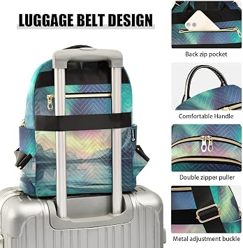 Aurora Borealis Pattern Mini Backpack Purse, Waterproof Mini Backpack for Women 8.5 L