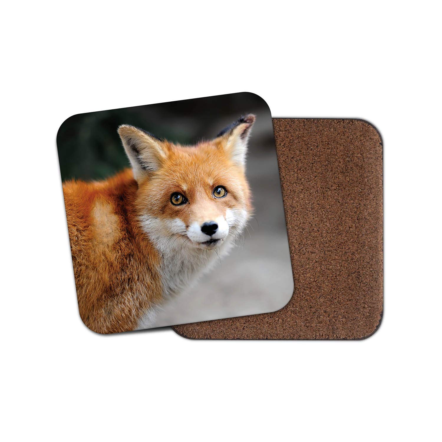 Destinationvinyl Multicolor 1 X Ginger Fox Drinks Coaster - Wild Animal Urban Foxes Cute Pretty #8584