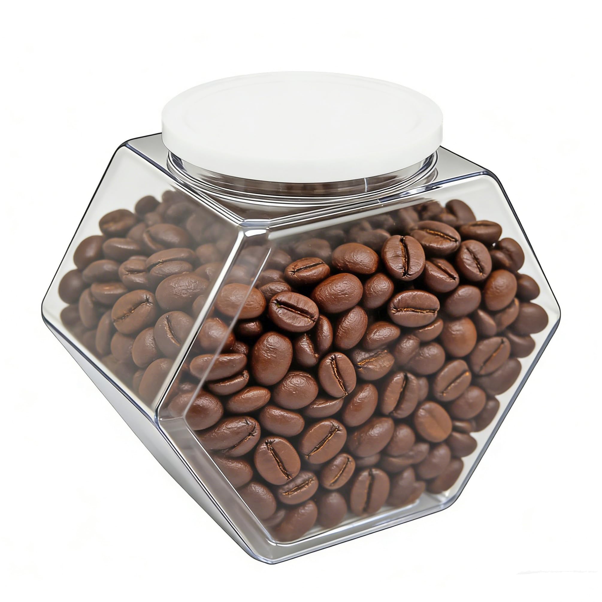 FixtureDisplays® 12PK 1 Gallon Clear Candy Storage Jar with Lid, Plastic Kitchen Canisters for Candy, Cookies, Cereal, Coffee 19485-NPF