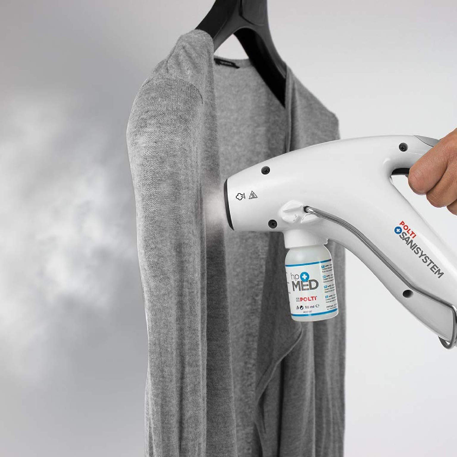 Polti Sani System Gun PAEU0367, Dispositivo di Disinfezione a Vapore (DDV) per Superfici e Tessuti da Collegare ai Modelli Polti Vaporetto Compatibili, Prodotto in Italia, Bianco
