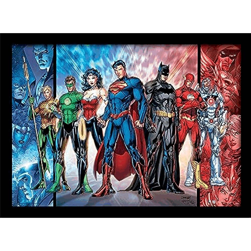 DC Comics FP10894P-PL "Justice League United" Framed Print, 30 x 40 cm