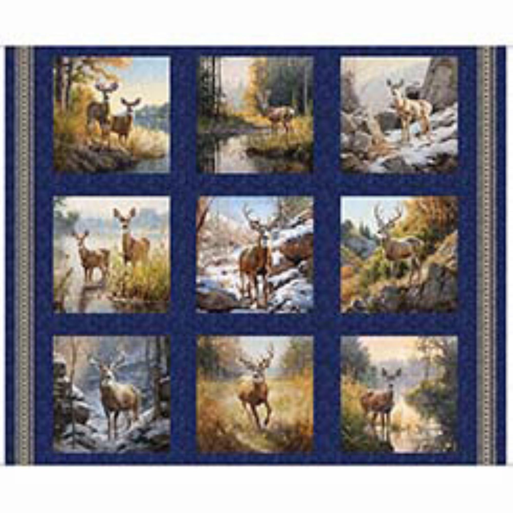 Buck Wild - Deer Picture Patches- 30803N- Qt Fabrics