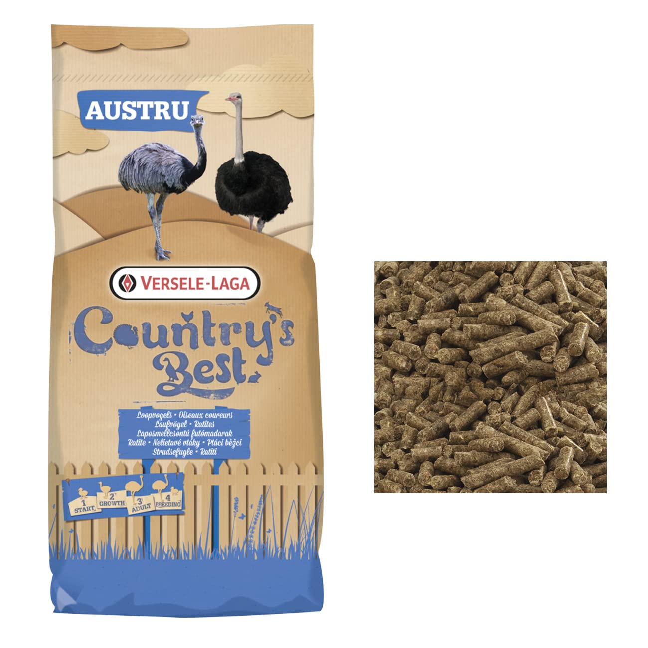 Pienso de Mantenimiento para Avestruces - Austru 3 en Pellet - Alimento para Grandes Aves - 20 Kg