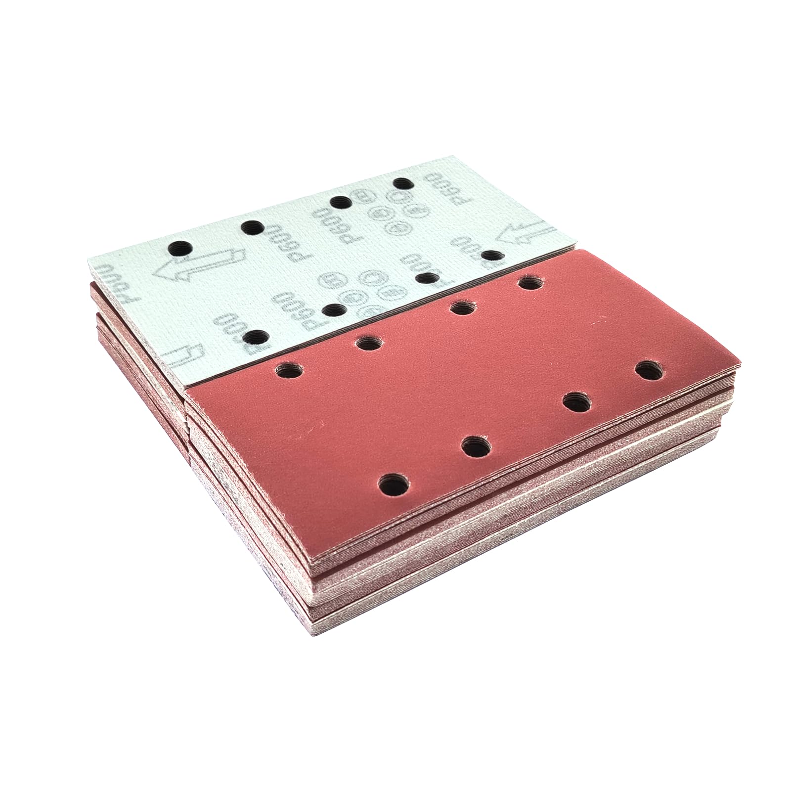 Wanmutrun Rectangular Detail Sandpaper 100Pcs Sander Pads 93x185MM Grit 600 8Hole Sanding Sheets for Electric Sander Hook and Loop Sanding Pads