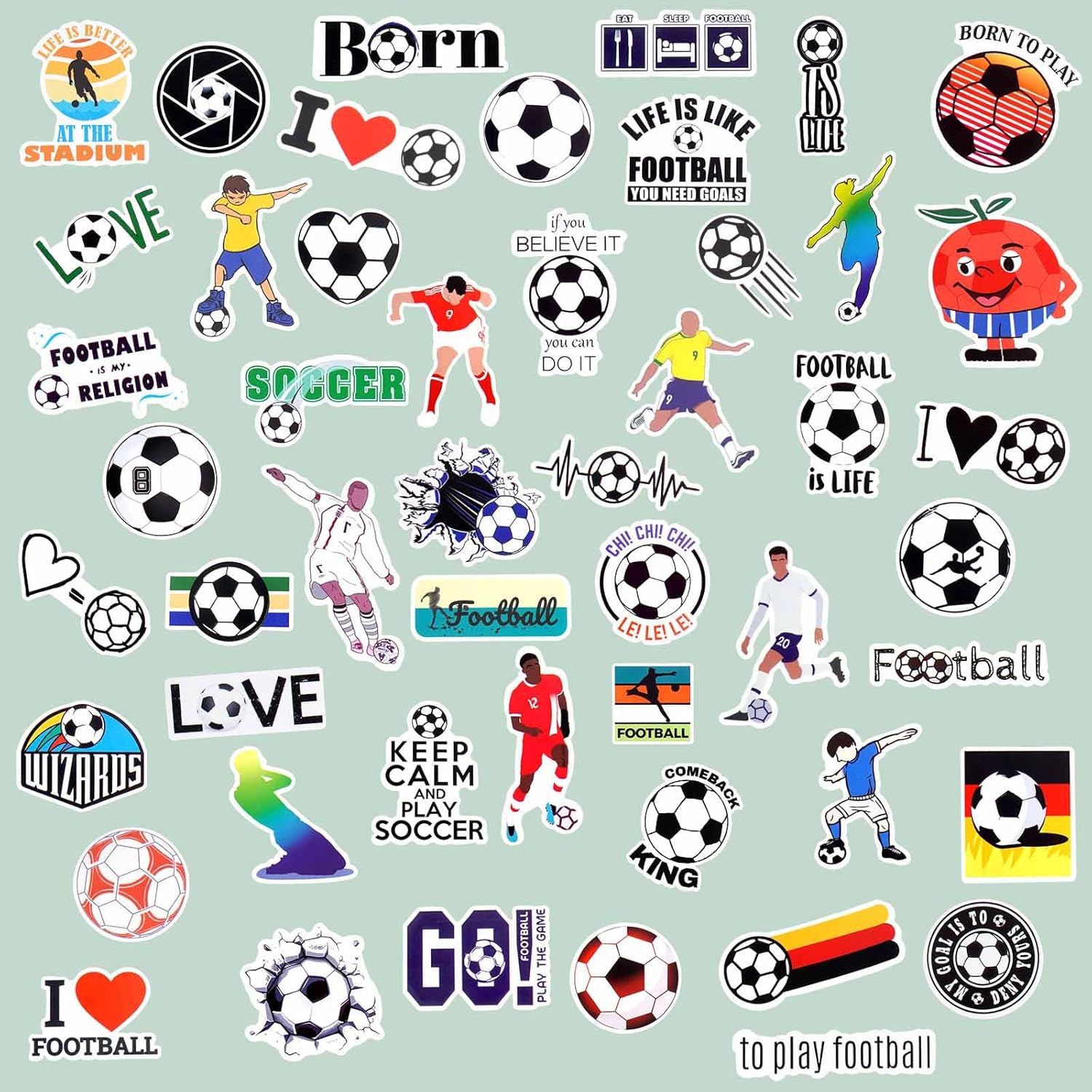 Soccer Water Bottle, 18 oz Insulated Stainless Steel Sports Bottle with 50Pcs Stickers, Soccer Stuff Gifts for Boys & Kids - Image 7