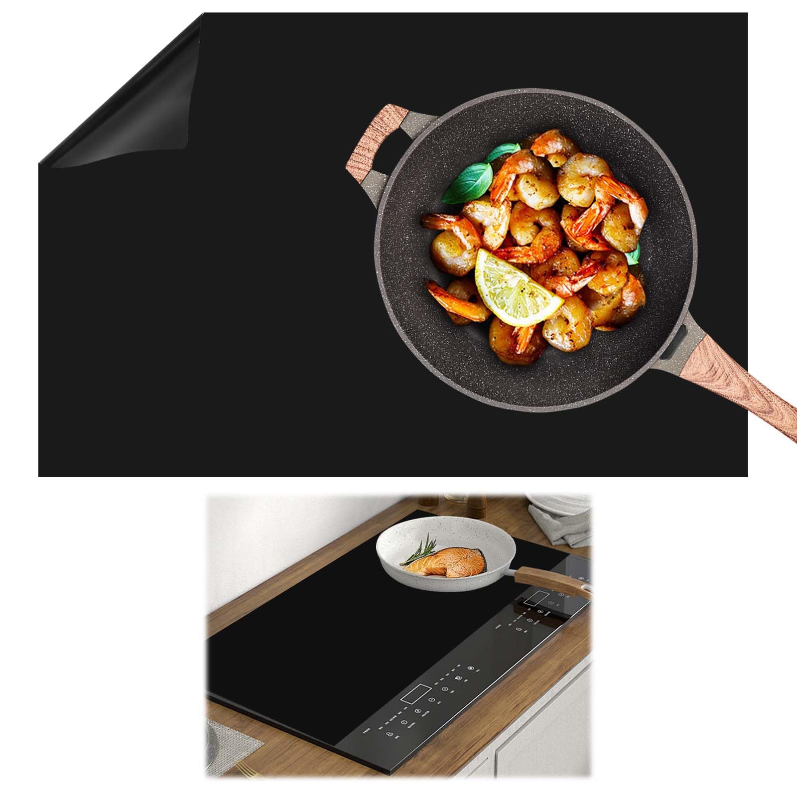 Inductiekookplaat beschermer 52 x 78 cm, keuken inductie kookplaat beschermer mat, elektrische kookplaat krasbeschermer voor inductie fornuis, bescherming van de kookplaat tegen krassen vuil